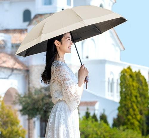 2段折りたたみラージの日傘を差した女性