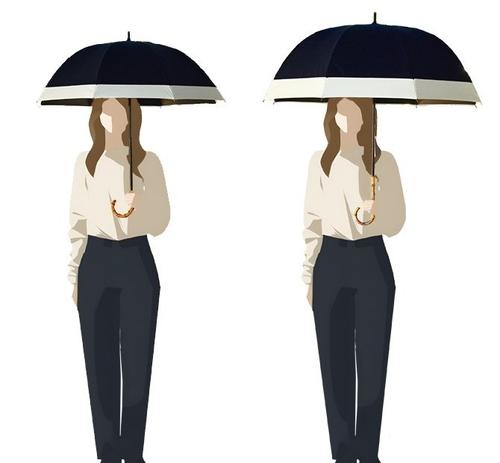 長傘のサイズ比較用モデルイラスト