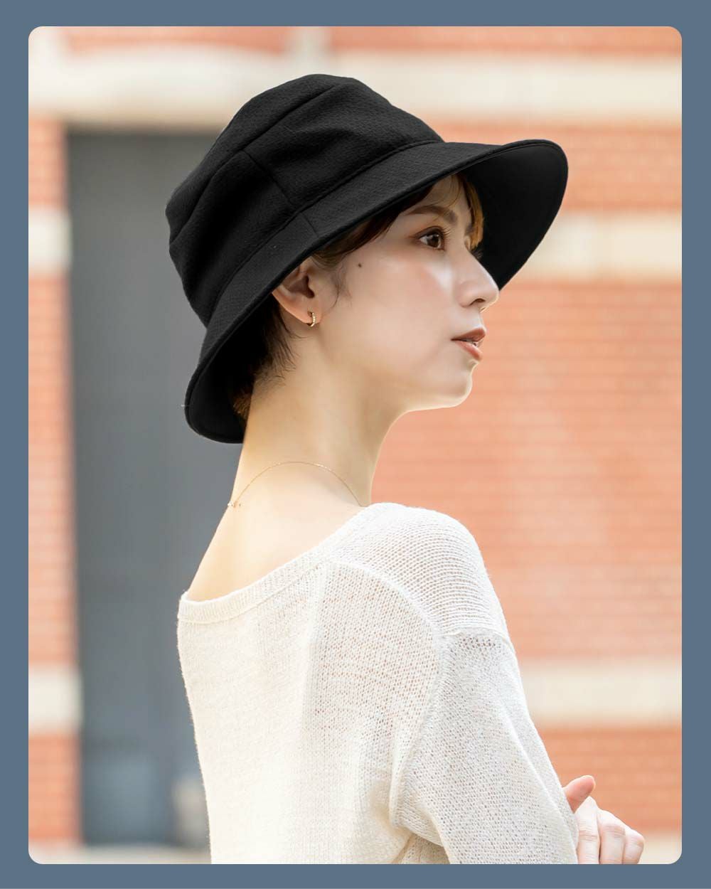 ビシュウウールコサージュ付ハット | 芦屋ロサブラン