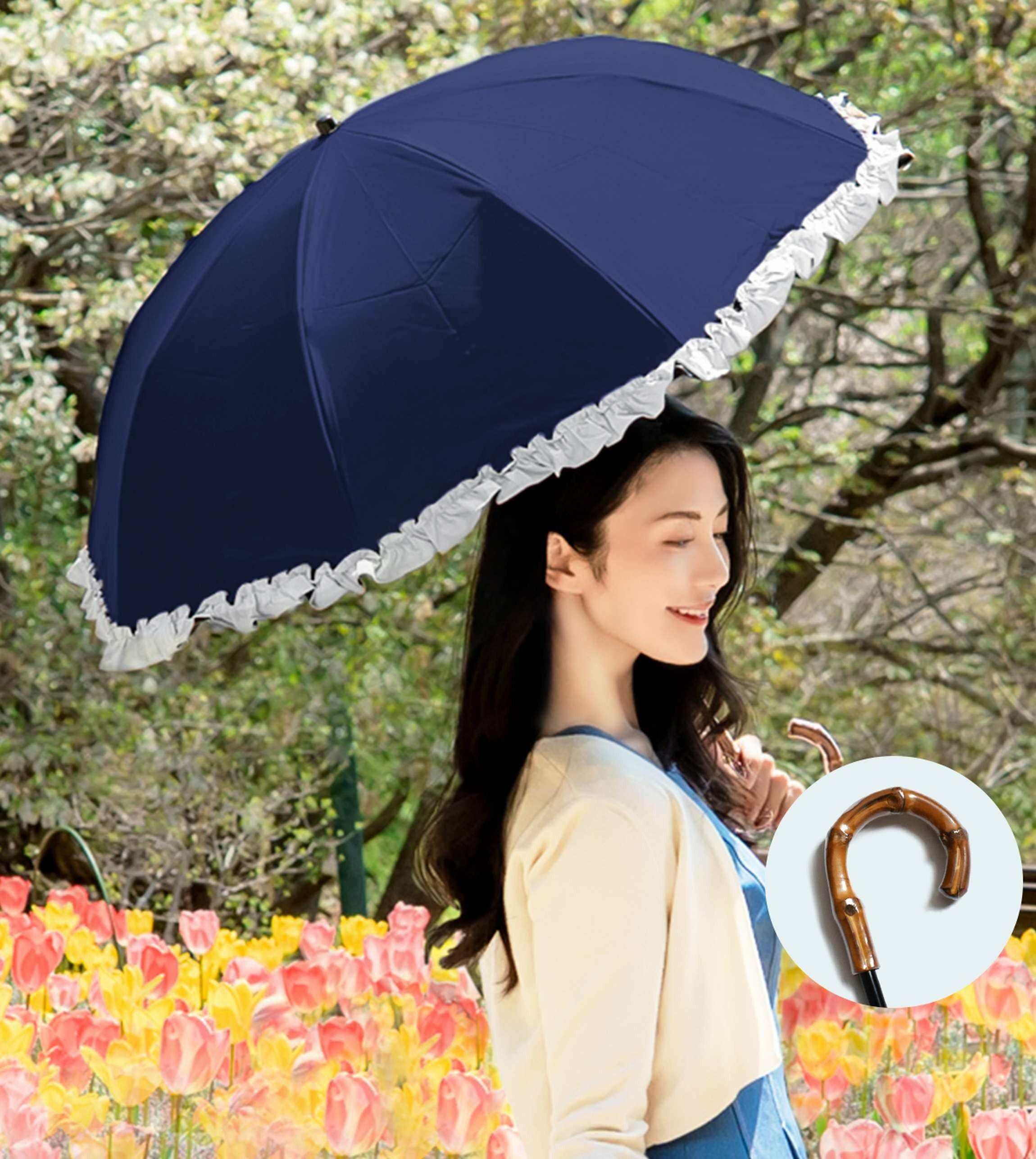 2段折り フリル 曲がり竹手元 | 芦屋ロサブラン