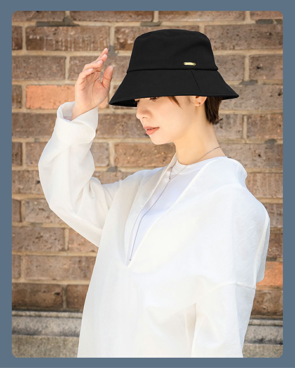 ❁しまりす Rose Blanc 芦屋ロサブラン 100％完全遮光ハット バケットハット | 芦屋ロサブラン