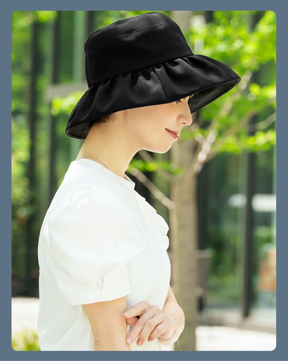 ギャザーハット つば10cm | 芦屋ロサブラン